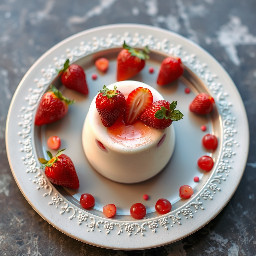 Strawberry champagne panna cotta