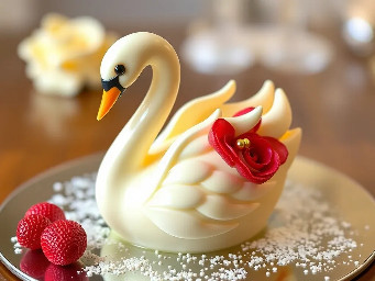 White chocolate Grand Marnier swan Choux