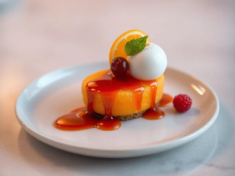 Tangerine,Raspberry Jam,Caramel Sauce