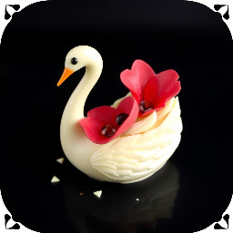 White chocolate Grand Marnier swan Choux