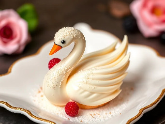 White chocolate Grand Marnier swan Choux