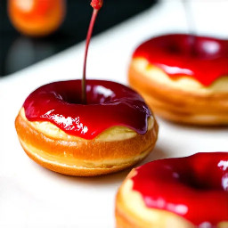 cherry and blood orange donut bites
