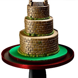 Elegant two-tier ceremonial cake inspired by Zimbabwean heritage. The top tier is shaped like the iconic conical tower of Great Zimbabwe, with detailed stone-wall texture resembling the ancient ruins. The bottom tier is a sleek rectangular cake symbolizing a foundation or podium. The cake incorporates the colors of the Flag of Zimbabwe — green, gold, red, black, and white — blended with the light blue and white colors of the United Nations. Decorative elements include subtle Zimbabwe bird motifs, elegant fondant patterns, and gold accents. The overall design should look sophisticated, diplomatic, and symbolic, suitable for an official international celebration. Realistic bakery style, high-detail fondant, soft lighting, luxury cake presentation.”