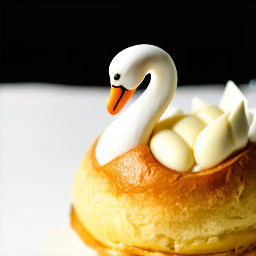 White chocolate Grand Marnier swan Choux