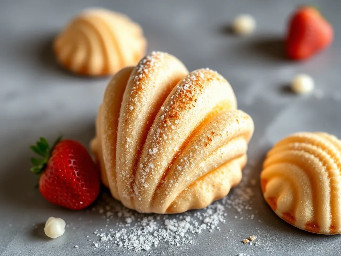 seashell shaped madeleines, realistic drawing