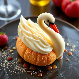White chocolate Grand Marnier swan Choux
