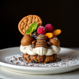 samoa cookie inspired plated desserts