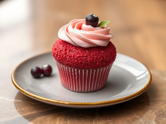 Pink velvet cupcake