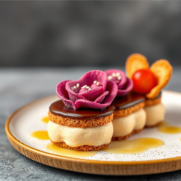 samoa cookie inspired plated desserts