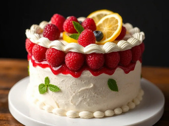A rasperry and lemon merange cake