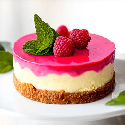 mint and raspberry chesecake