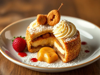 samoa cookie inspired plated desserts