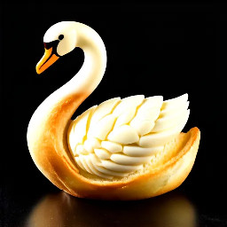 White chocolate Grand Marnier swan Choux